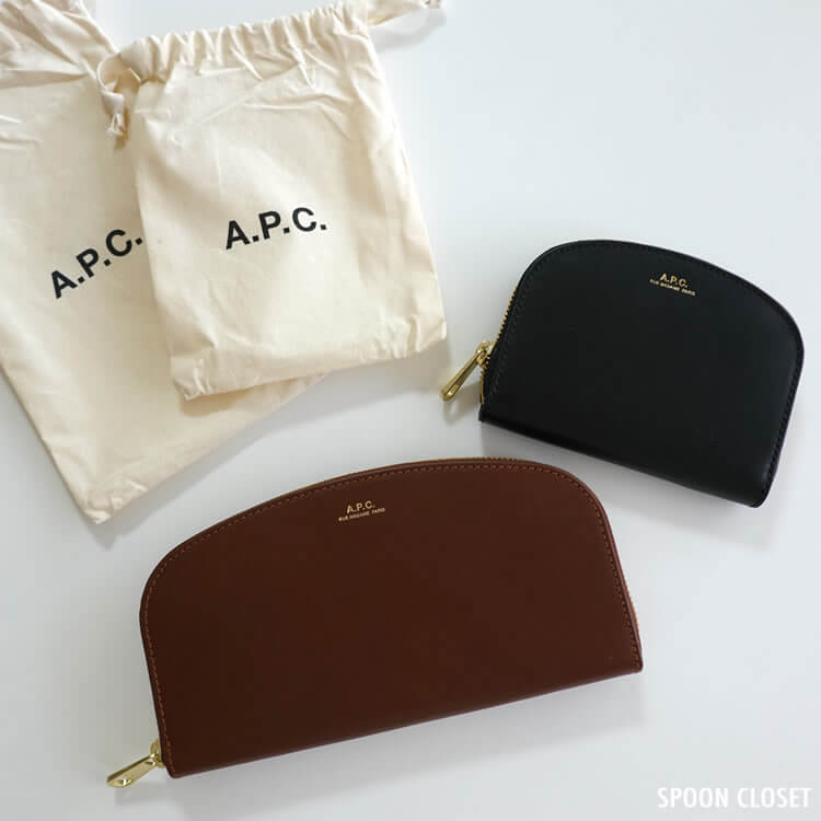 5割引以上販売 A.P.C. 長財布 アーペーセー Demi-Lune wallet ハーフ