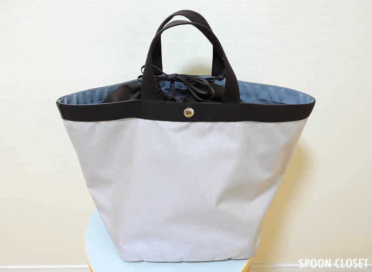 エルベシャプリエのトートバッグで使用できる巾着型バッグインバッグ